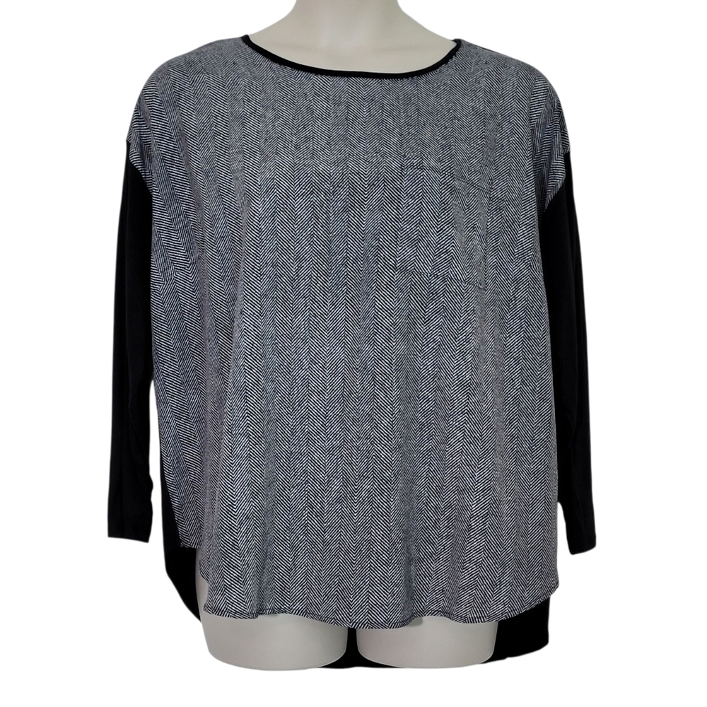 MICHAEL Michael Kors Herringbone Pocket Top Plus Size 2x